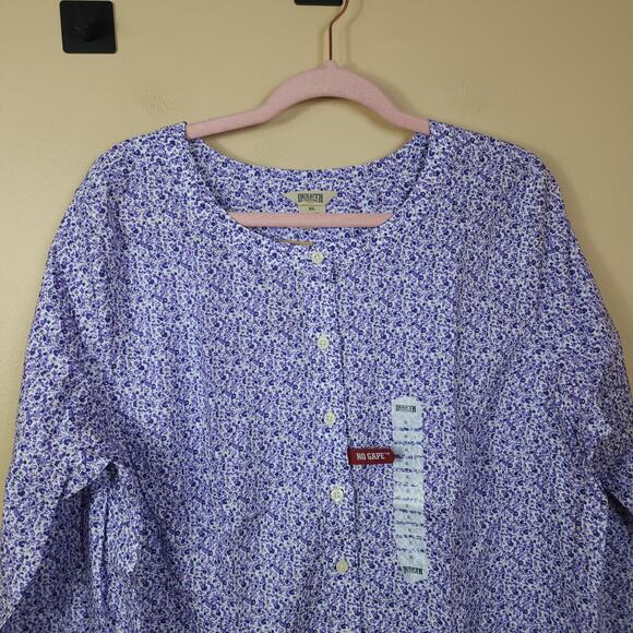 Duluth Wrinklefighter Tunic in Purple Floral Size XL - Picture 2 of 9
